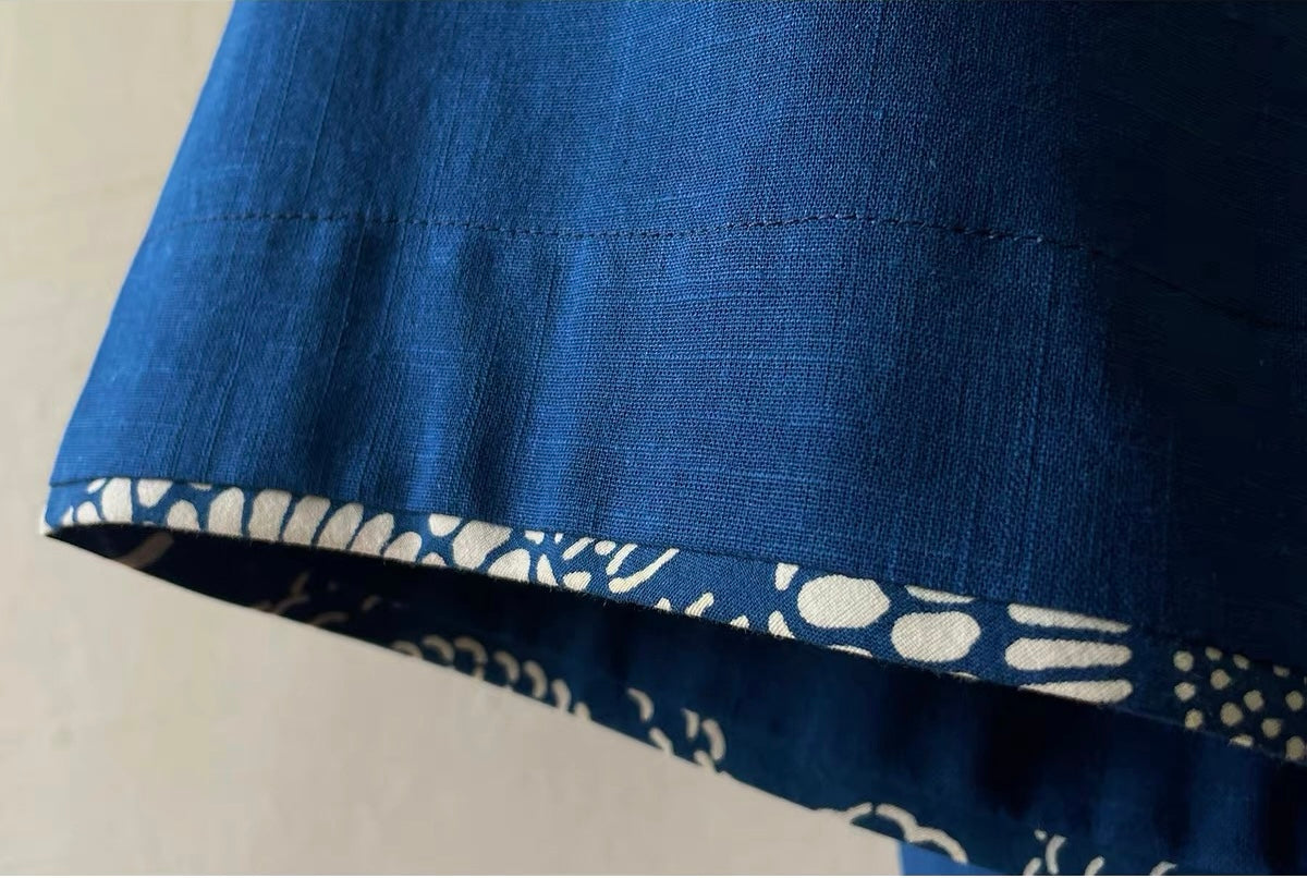Indigo Dye Oversized Noragi Haori Jacket