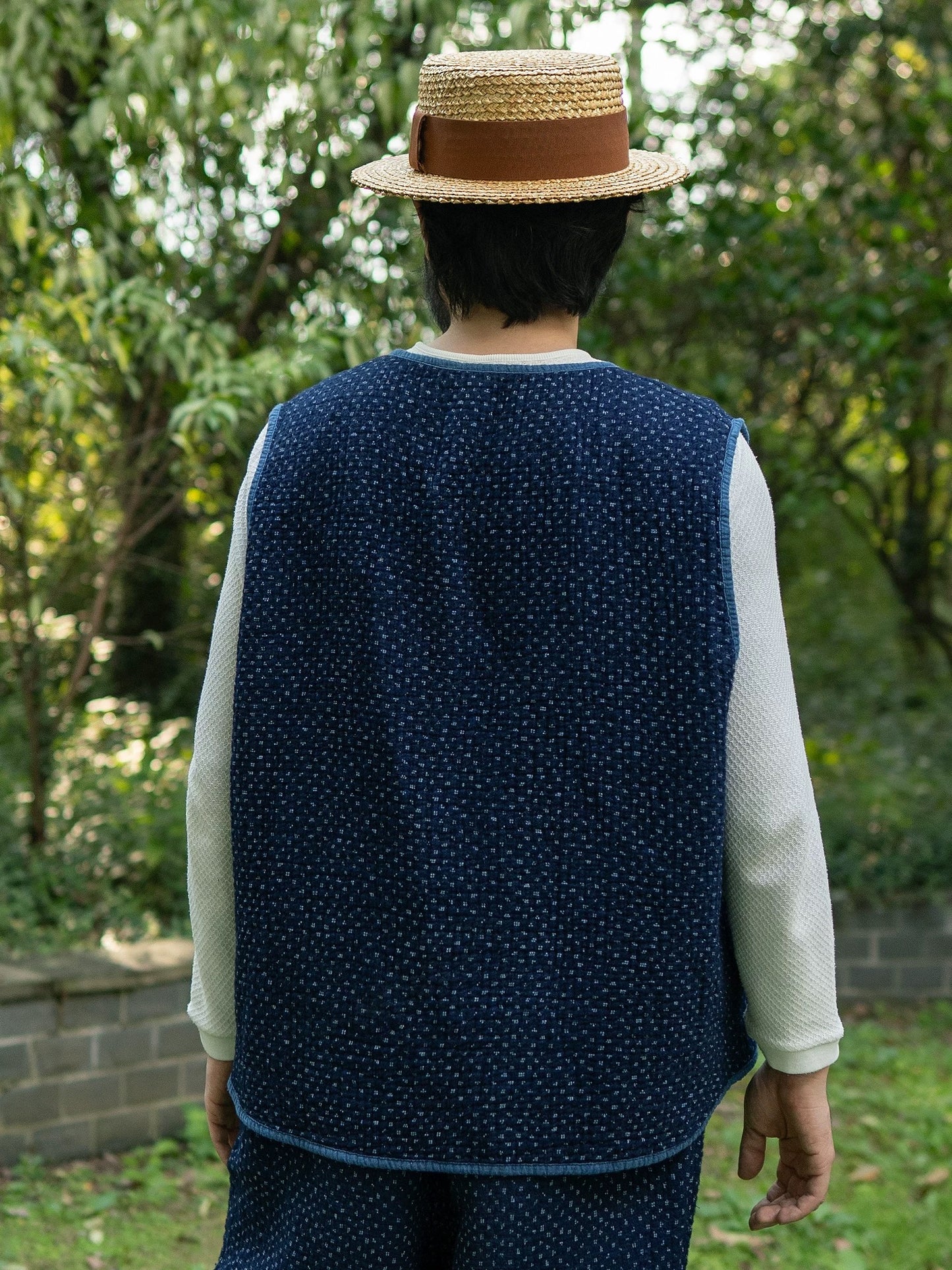 Indigo Dye Sashiko City Vest