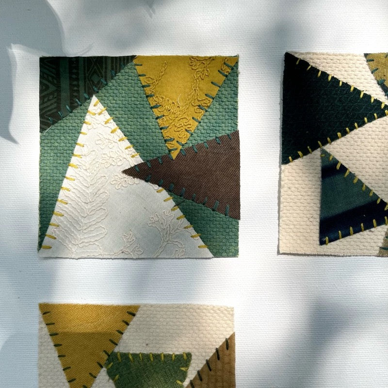 Organic Dye Patchwork Fabric Scraps Bundles