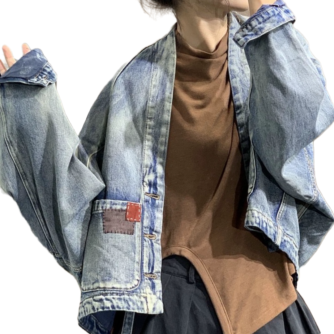 Denim Patchwork Noragi Jacket