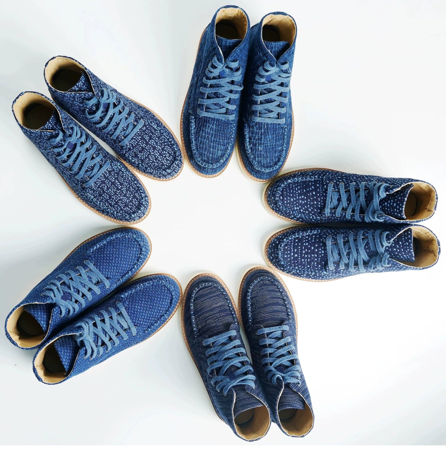 Indigo Dye Sashiko Sakura Boot