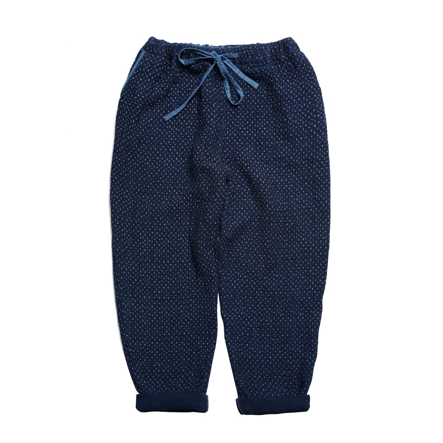 Indigo Dye Sashiko Carrot Pants