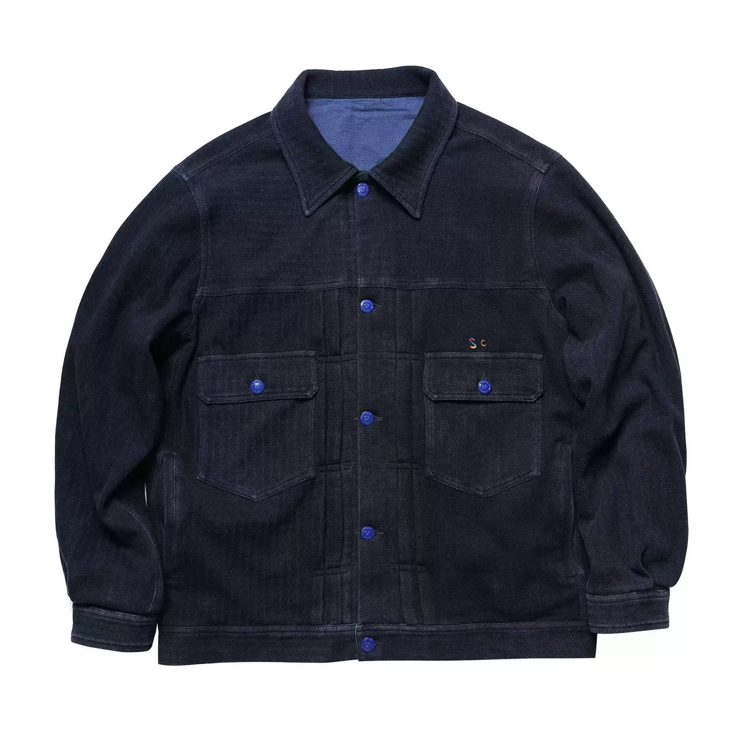 Indigo & Black Dye Knit 101 Remake Jacket