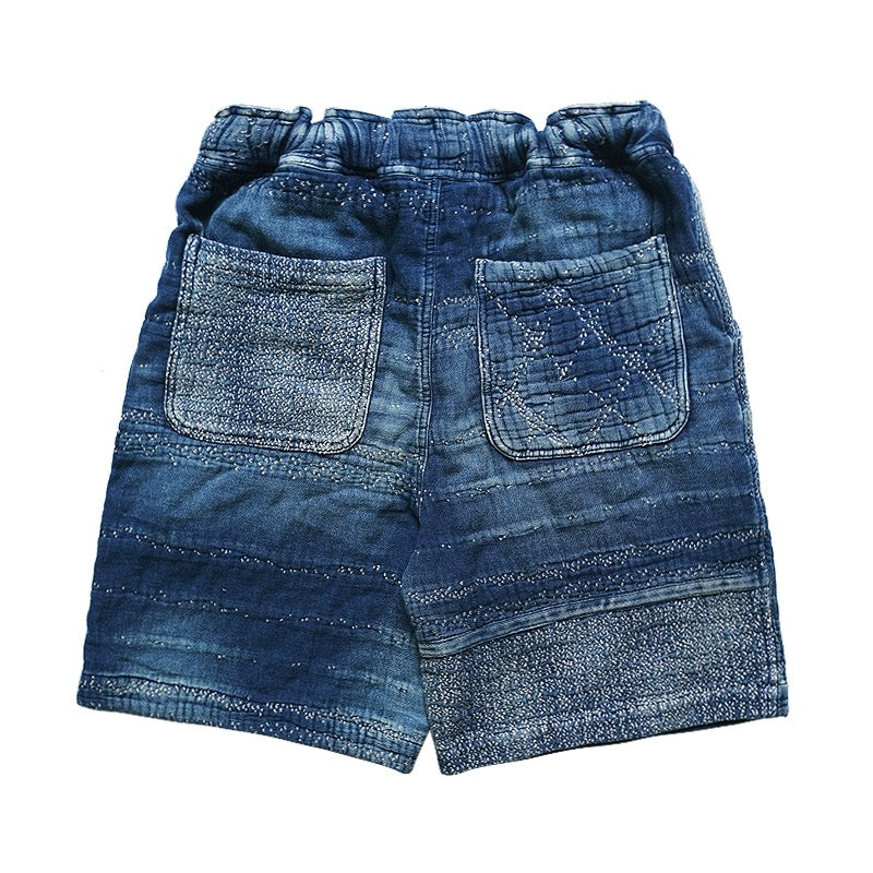 Indigo Dye Sashiko Sakura Shorts