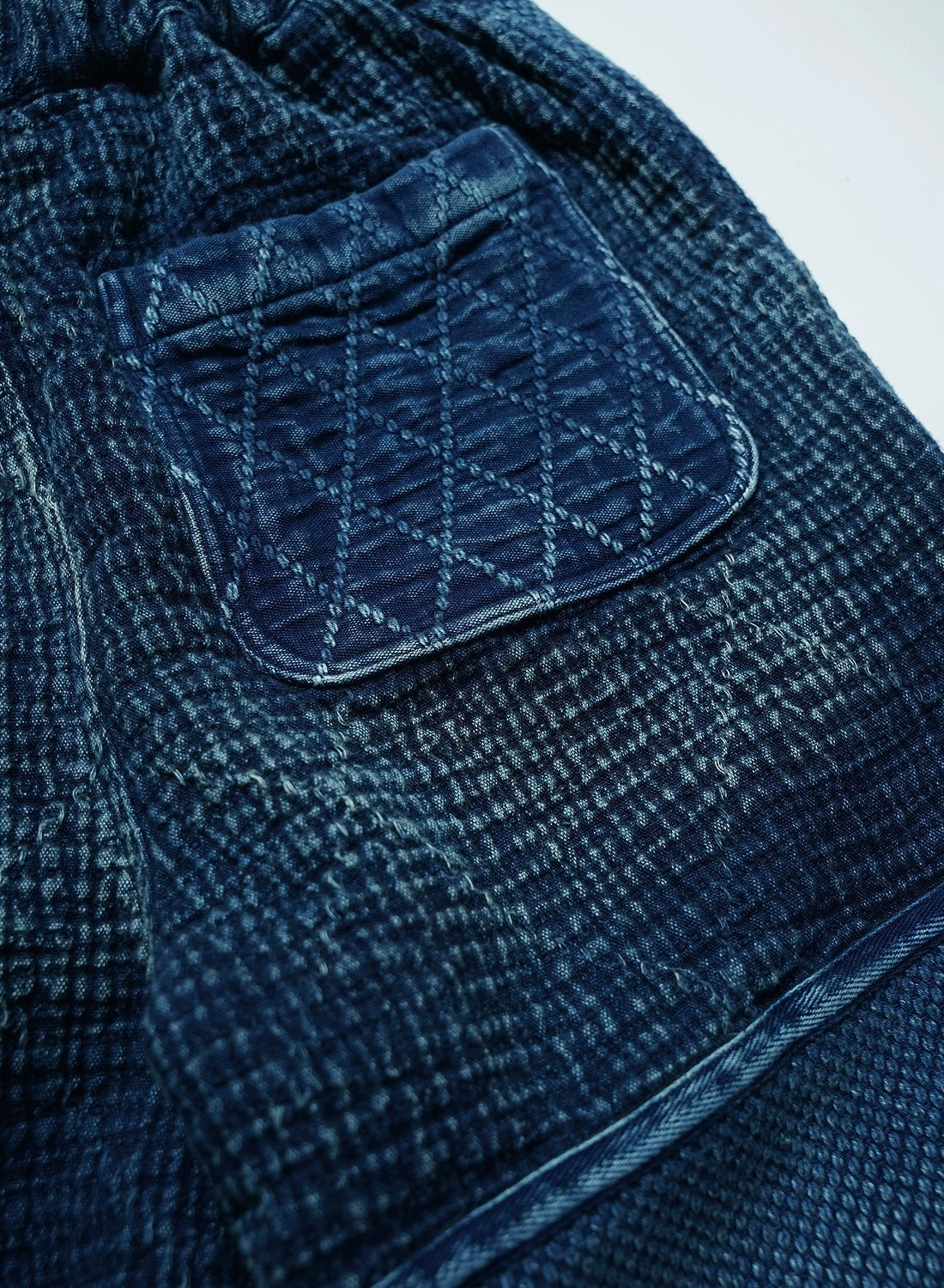 Indigo Dye Boro Sashiko Kendo Shorts