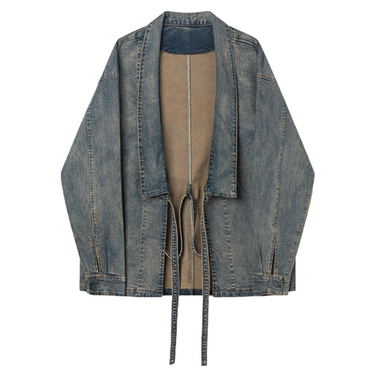 Retro Denim Kimono Jacket