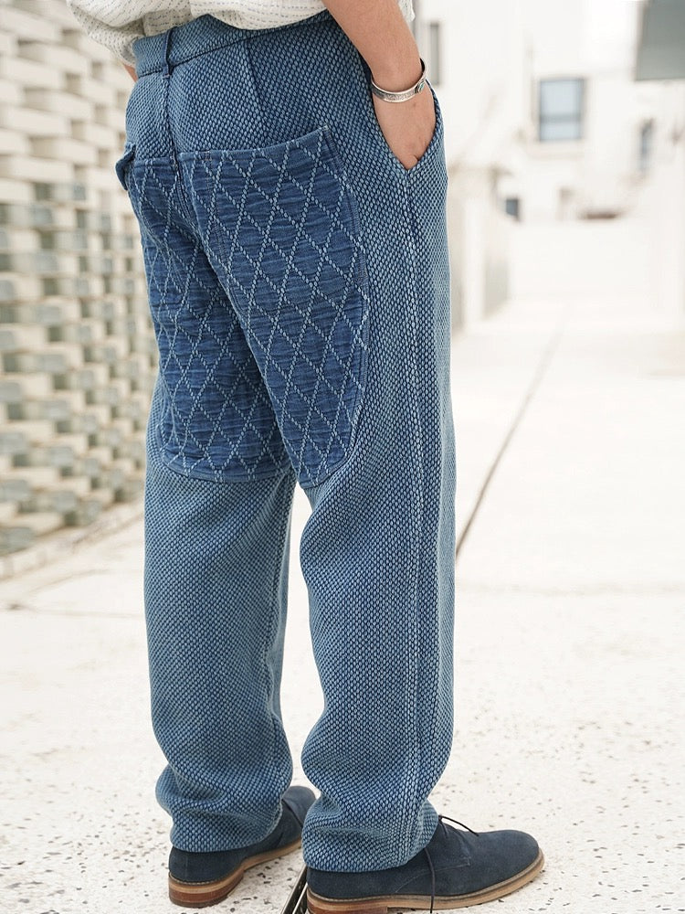 Indigo Dye Washed Kendo Pants