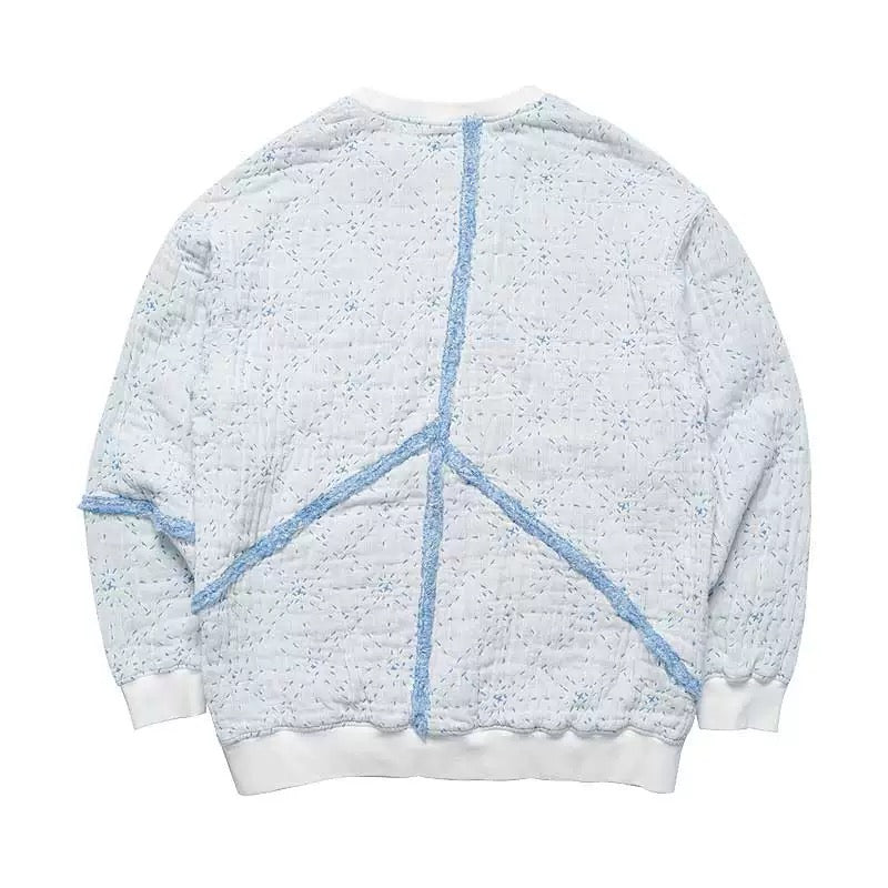 White Sashiko Starry Night Sweatshirt