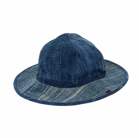 Indigo Dye Two-Tone Boro Hat