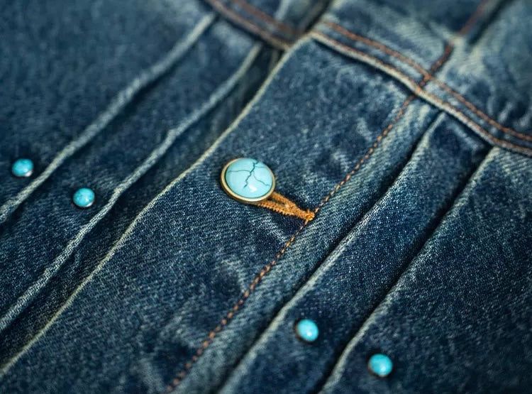 Denim Sashiko Trucker Jacket