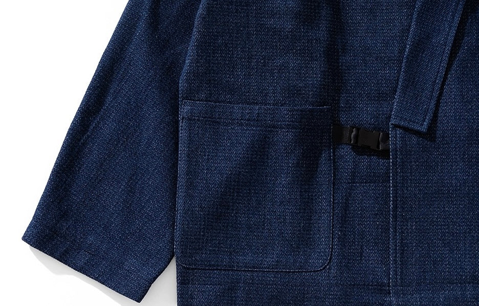 Blue Strap Collar Noragi Jacket