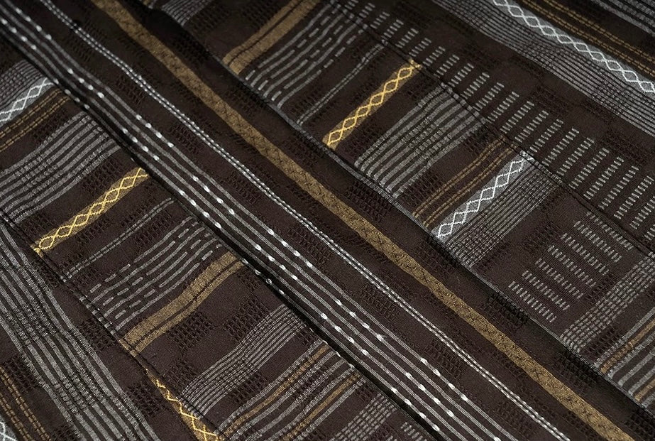 Mixed-Stripe Sashiko Hanten Jacket