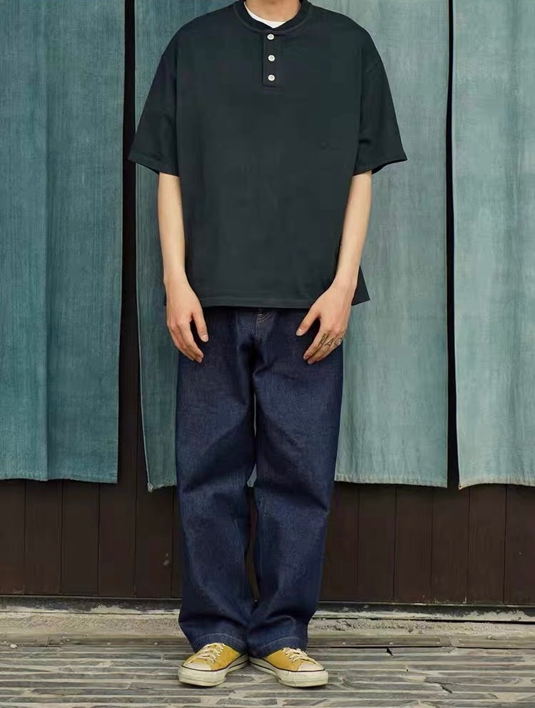 Botanical-Dyed Forest Henley Tee