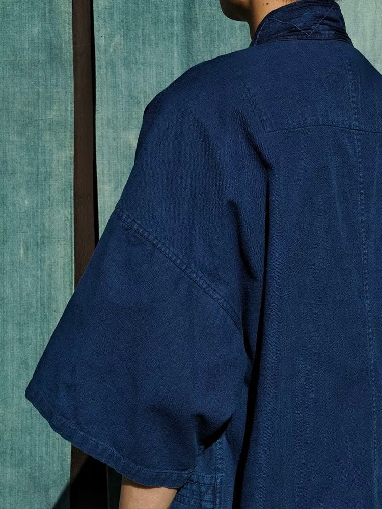 Indigo Dye 3/4 Sleeve Kimono Jacket