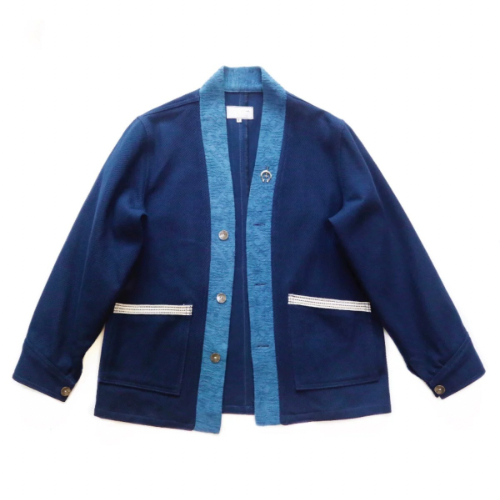 Indigo Dye Patchwork Sashiko Haori Jacket