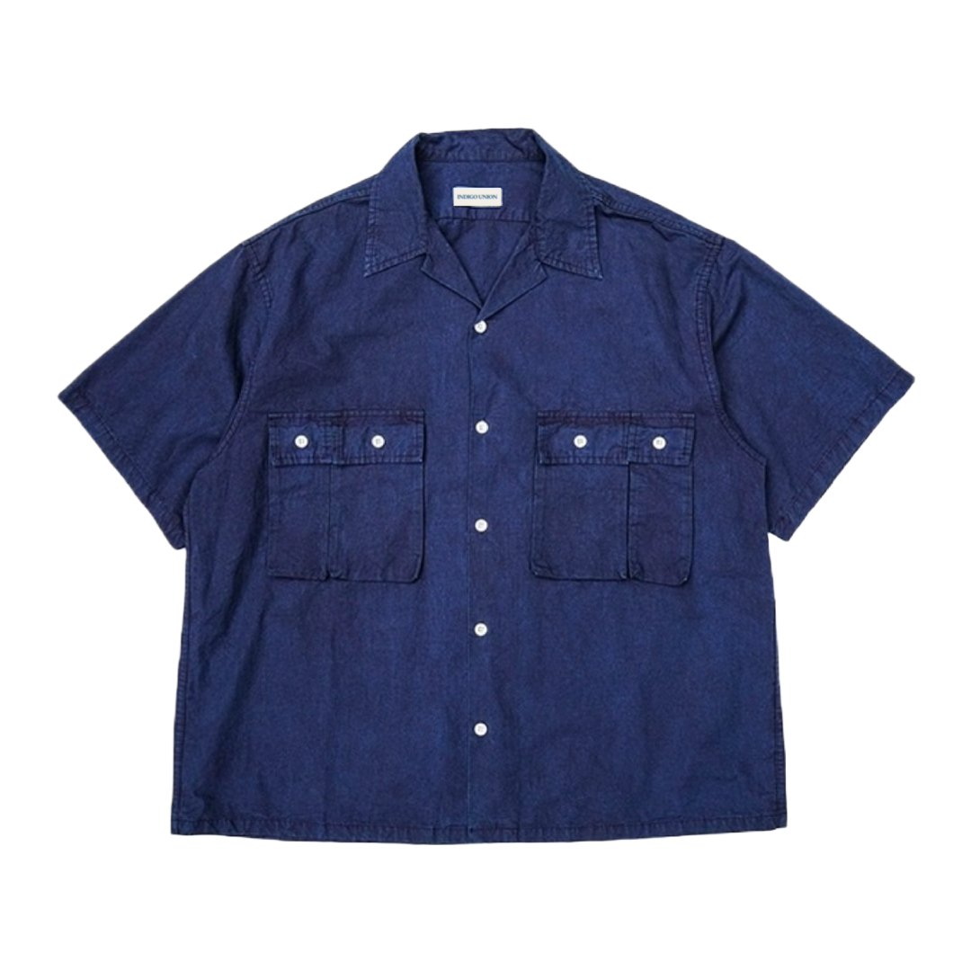 Indigo Dye Worker Aloha Shirt