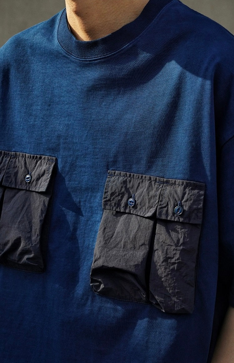 Indigo Dye Four Pockets T-Shirt