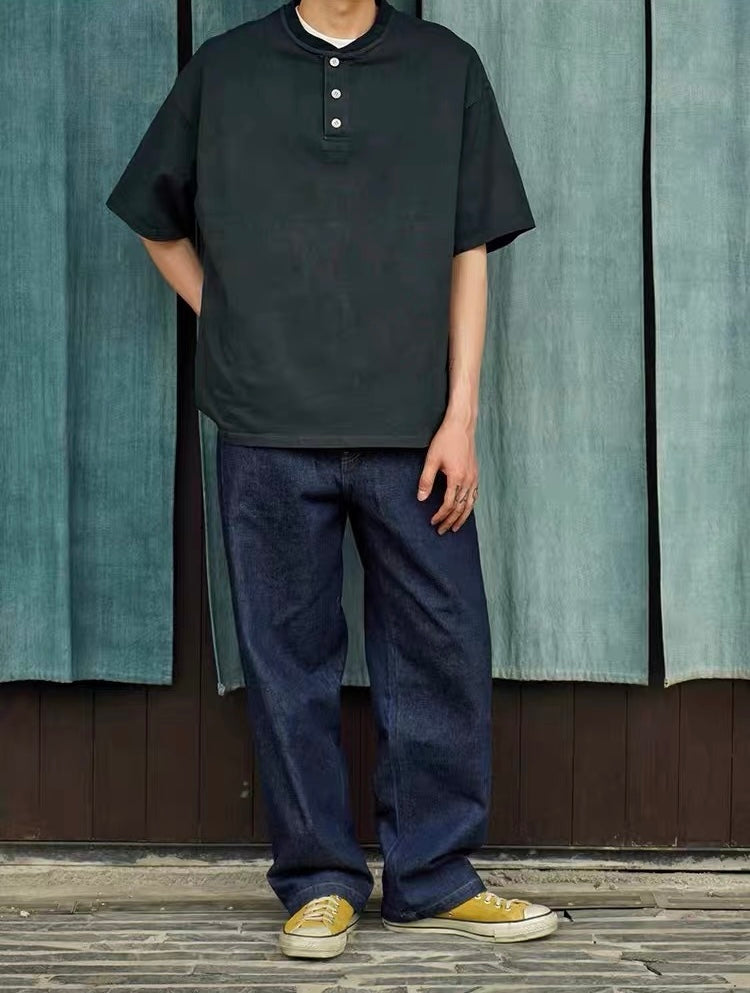 Botanical-Dyed Forest Henley Tee