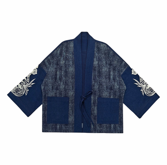 Discharge Dye Washed Haori Jacket
