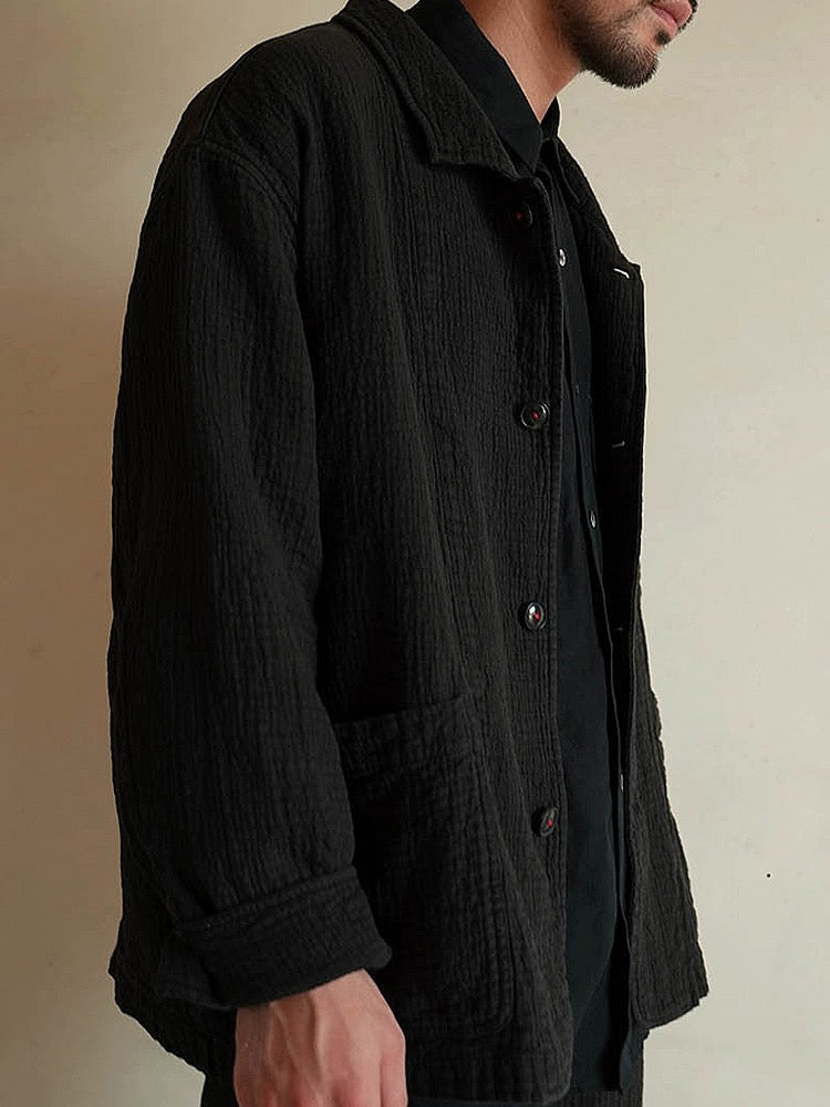 Black Sashiko Casual Jacket