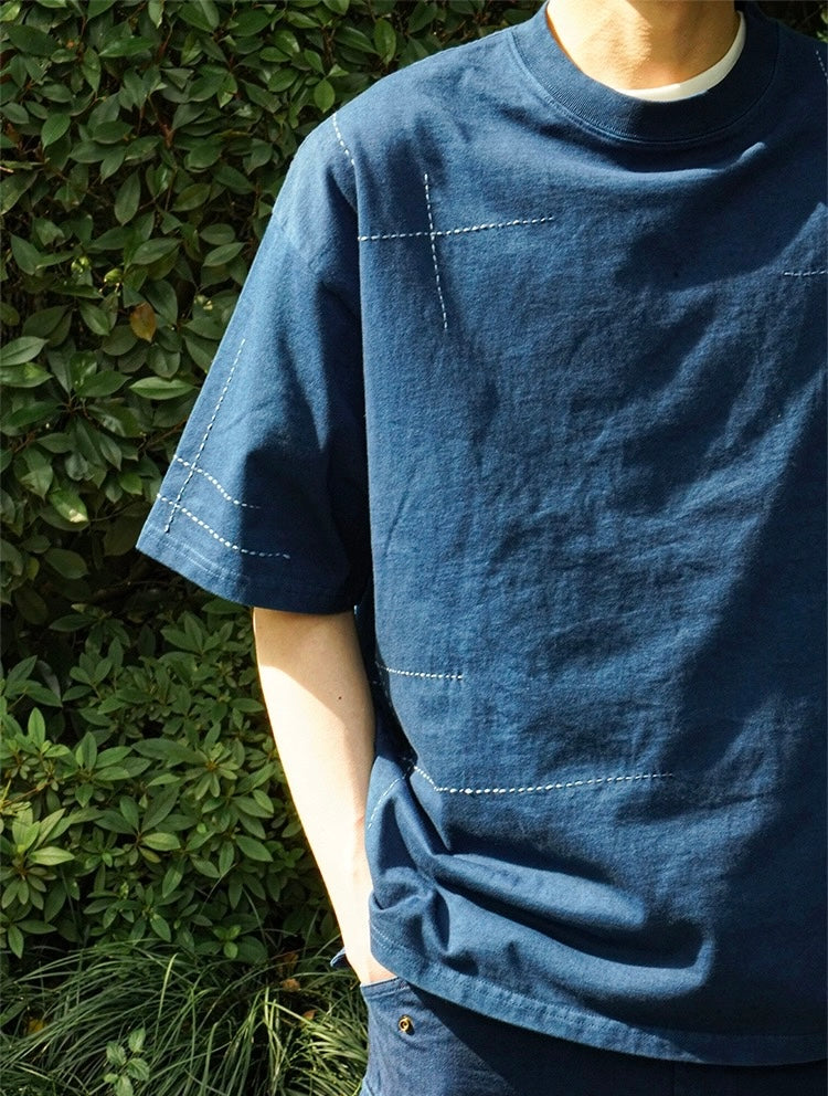 Indigo Dye Sashiko T-Shirt