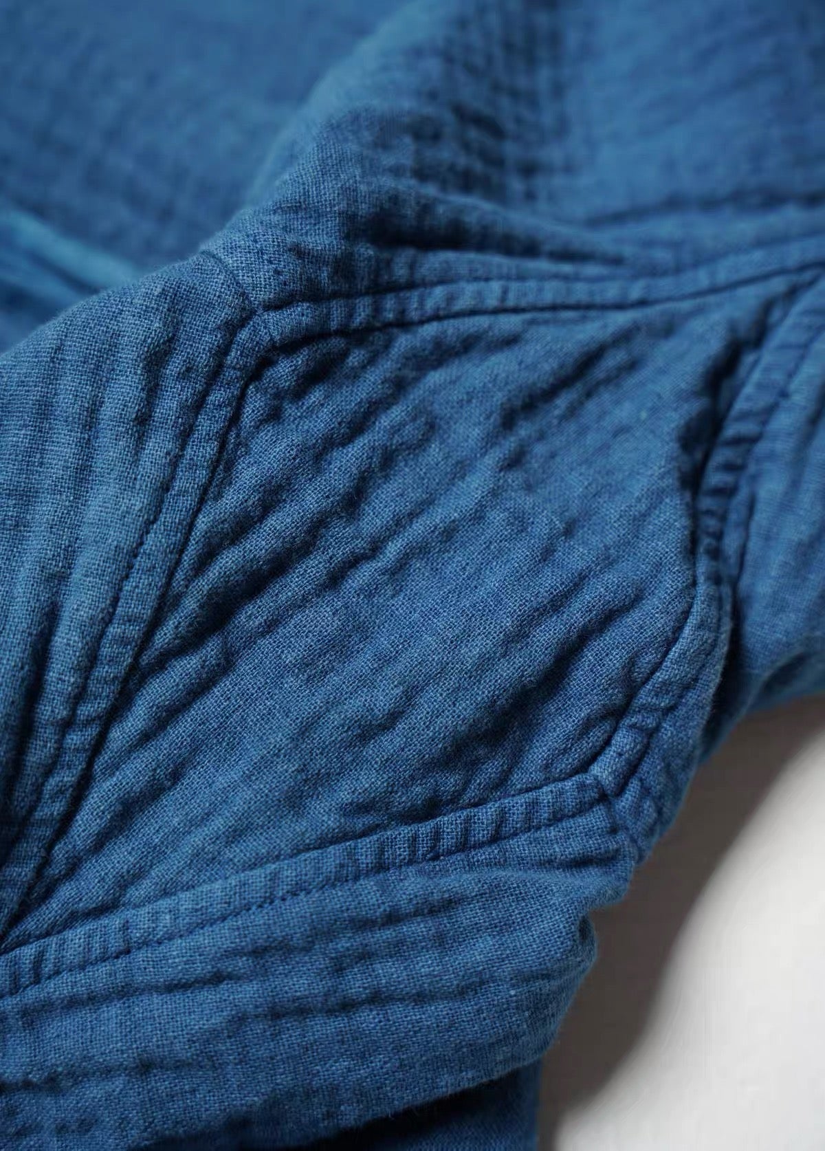 Hand-Dyed Indigo Double Gauze Easy Shorts