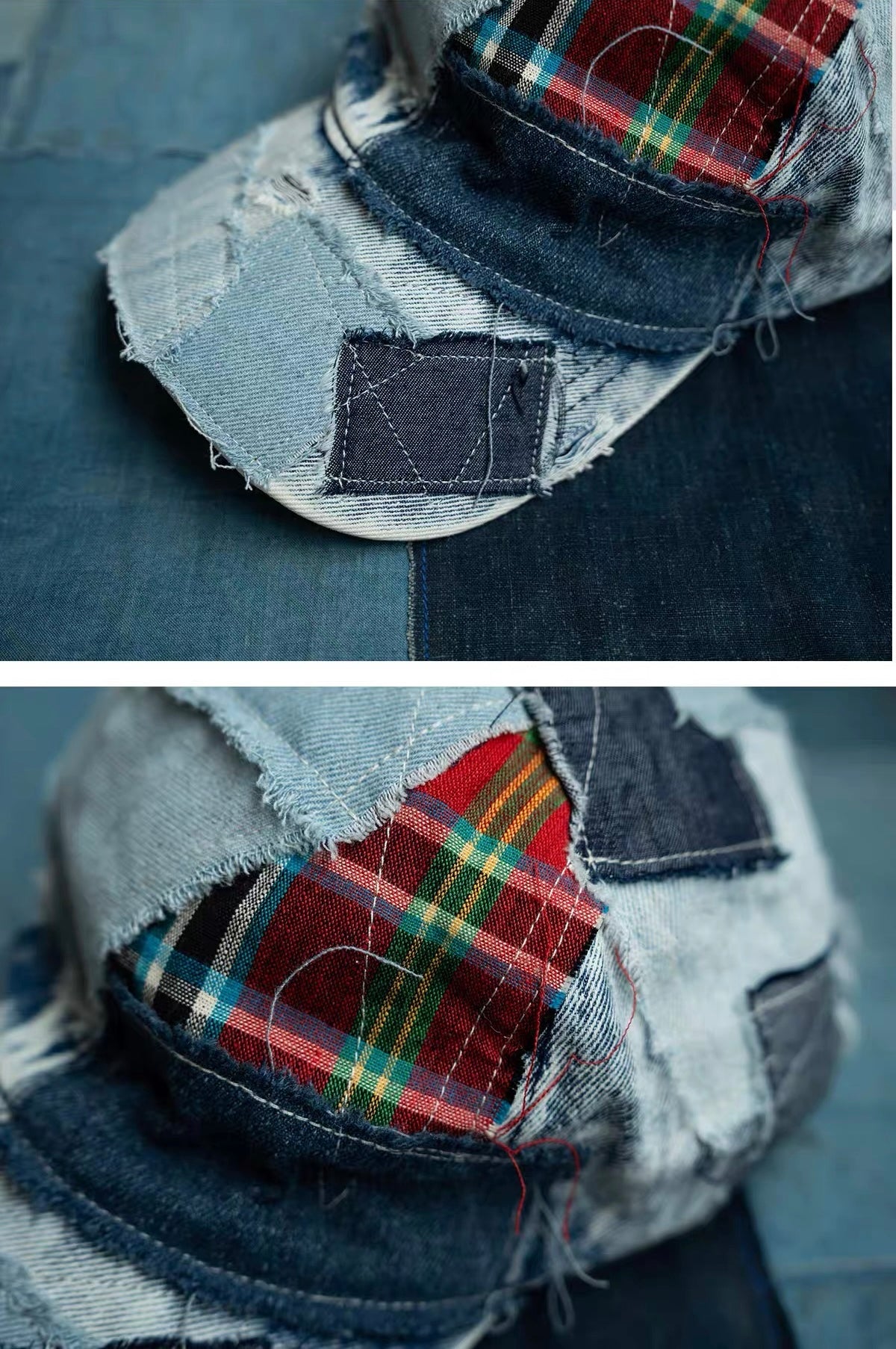 Indigo Dye Deconstructed Boro Patchwork Cap