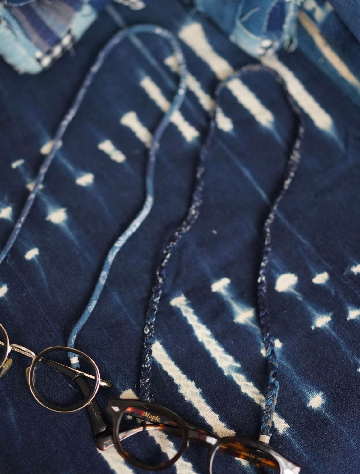 Indigo Dye Kofu Glasses Necklace