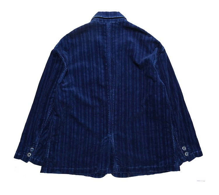 Dark Indigo Dye Corduroy Blazer Jacket