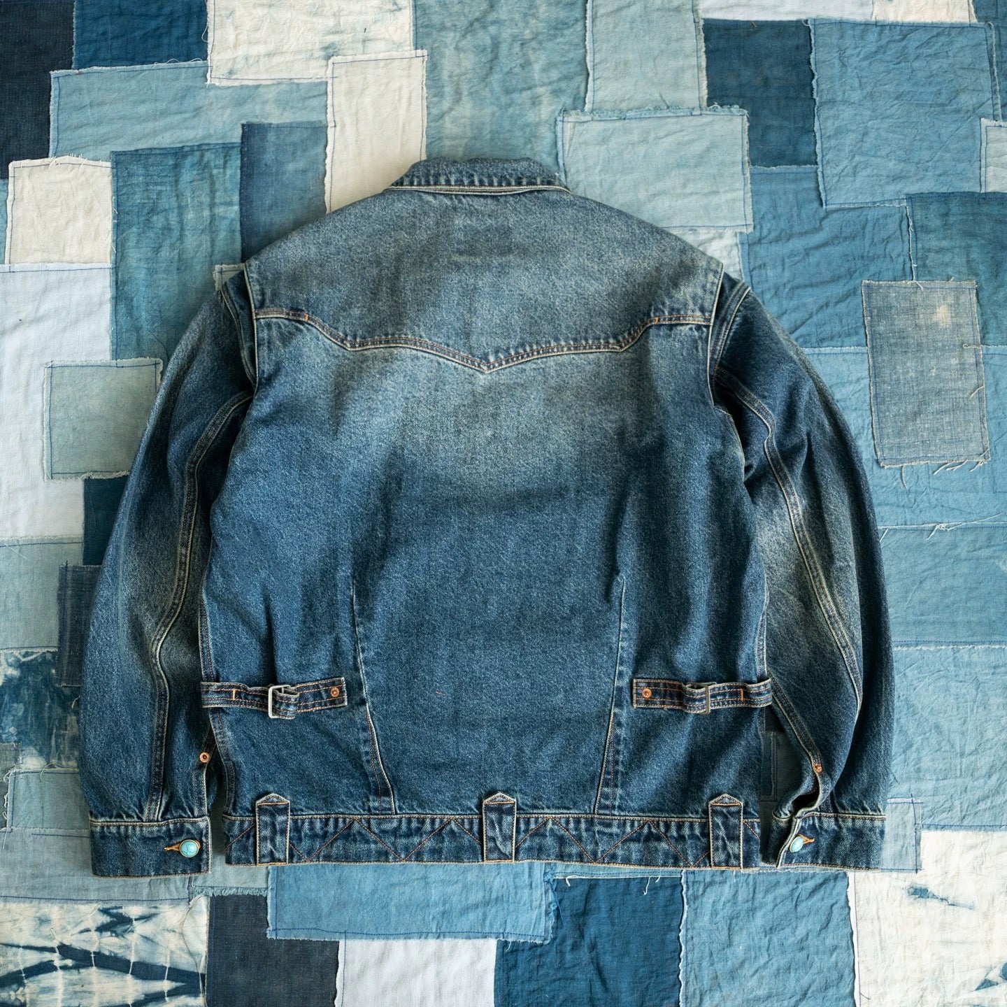 Denim Sashiko Trucker Jacket