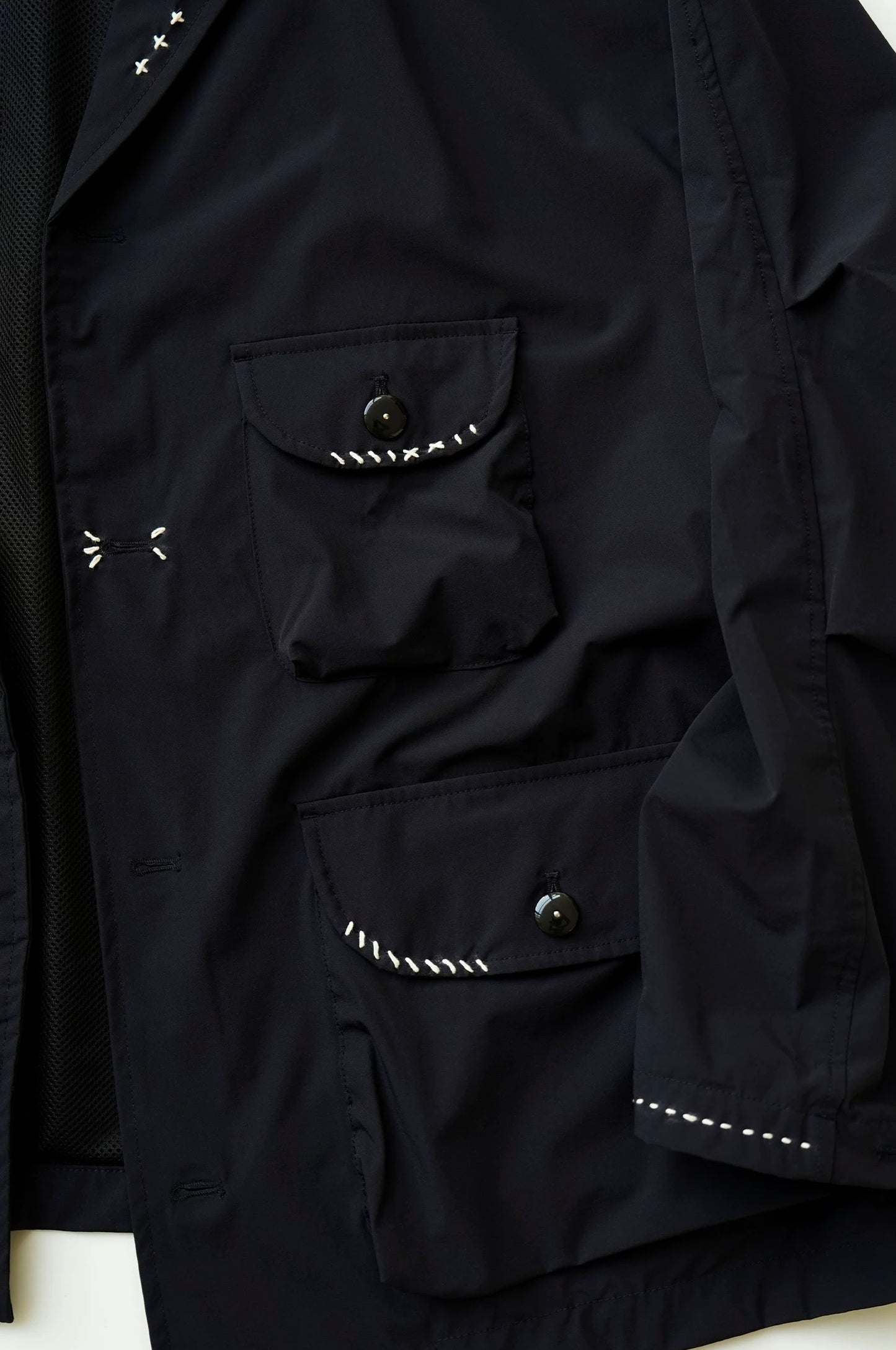 Black Water-Repellent Sashiko Blazer