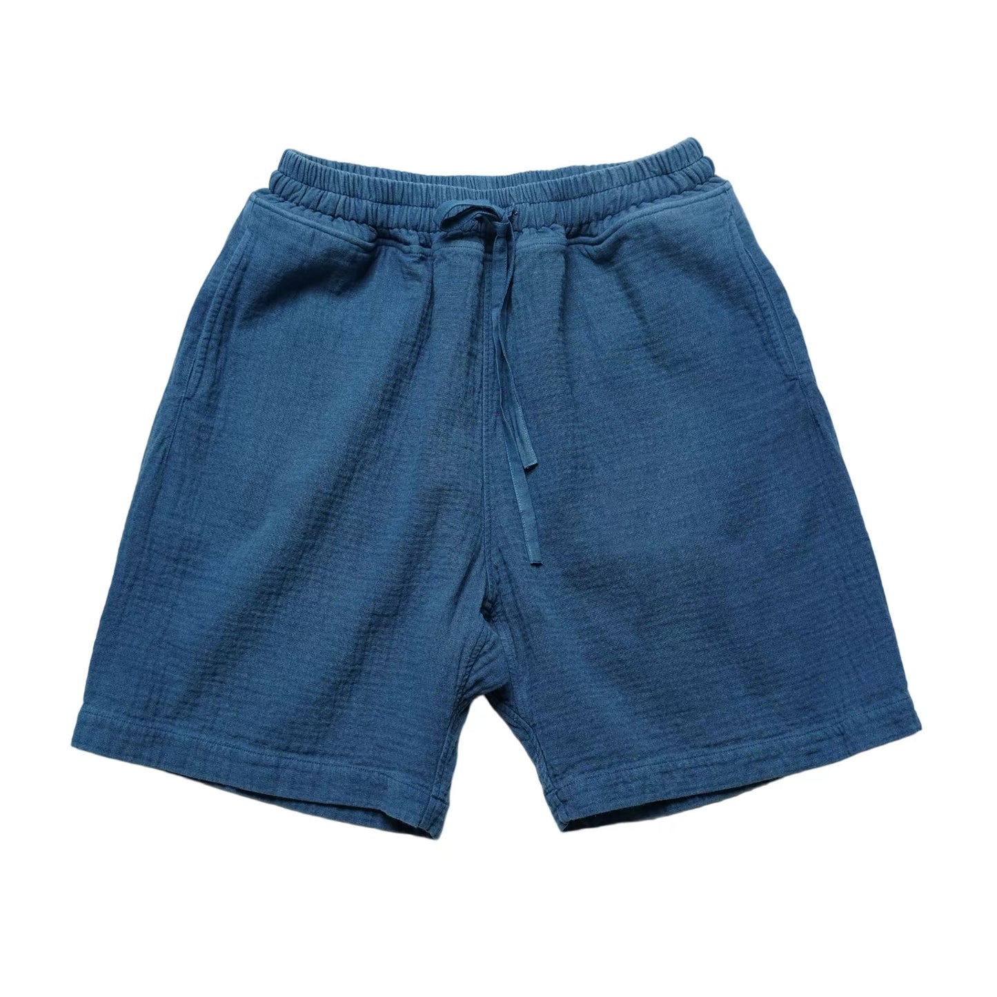 Hand-Dyed Indigo Double Gauze Easy Shorts