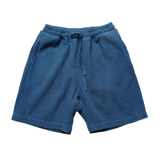 Hand-Dyed Indigo Double Gauze Easy Shorts