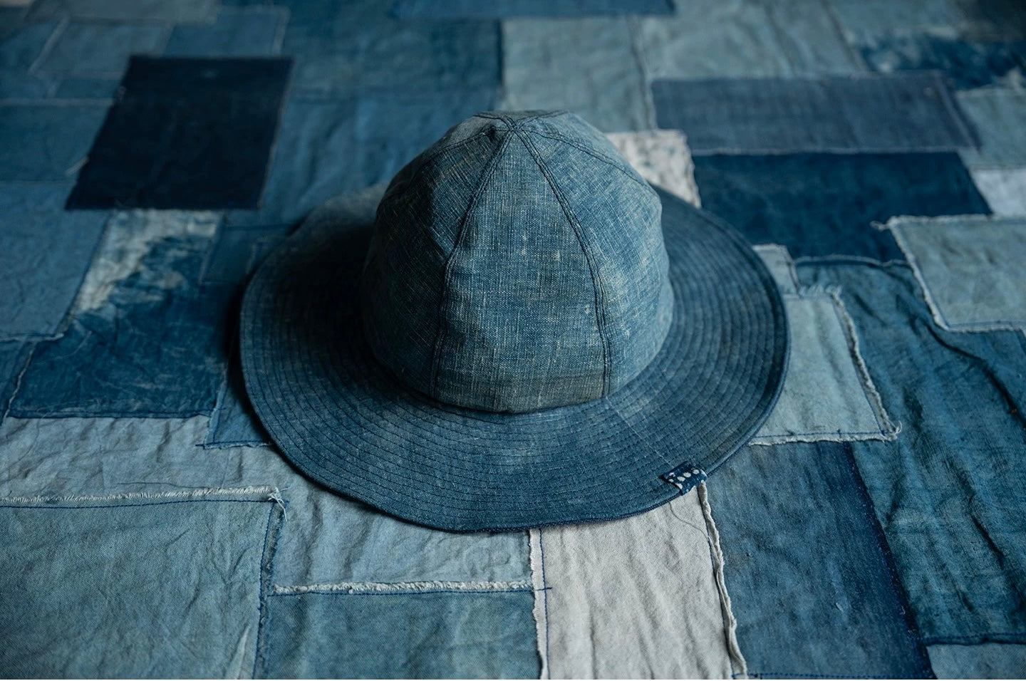 Indigo Dye Wide Brim Hat
