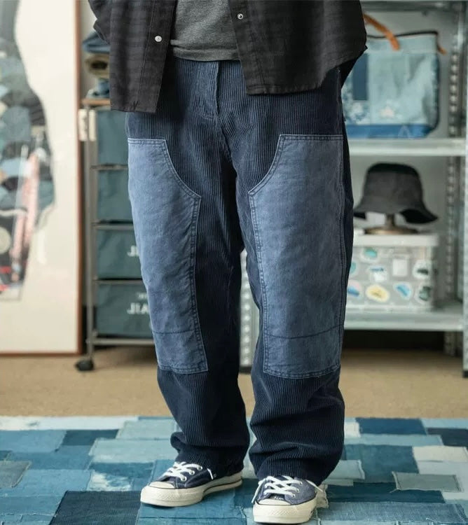 Corduroy Patchwork Pants