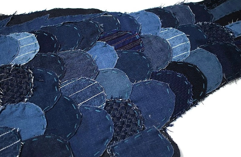 Handmade Indigo Dye Patchwork Sashiko Koinobori