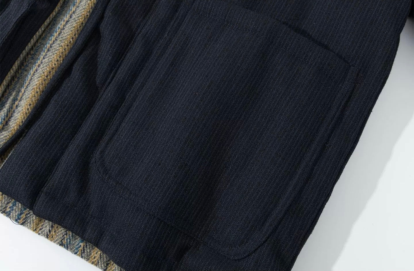 Navy Reversible Stripe Noragi Jacket