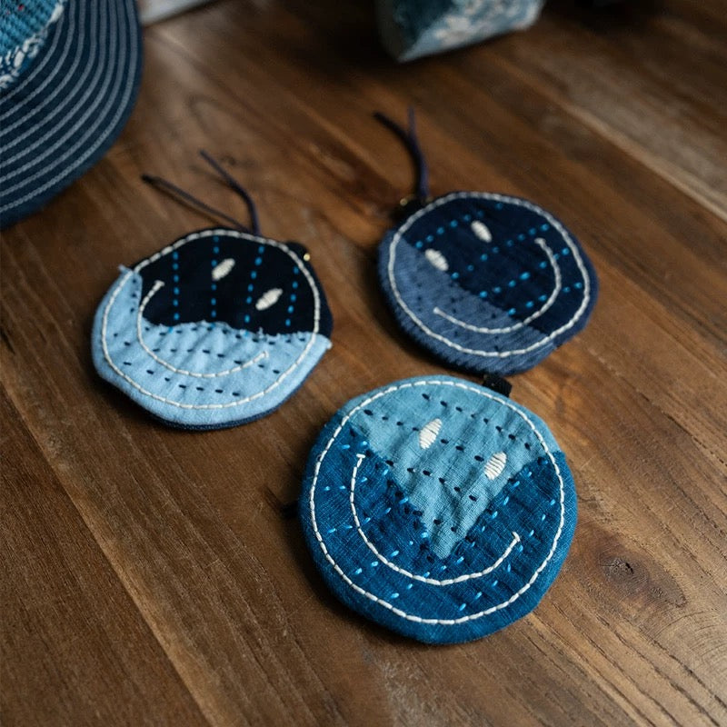 Indigo Dye Sashiko Coin Purse