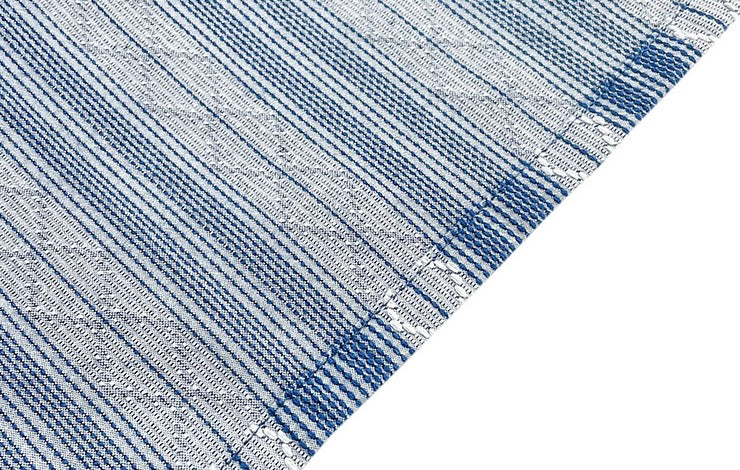 Indigo Dye Sashiko Striped Aloha Shirt