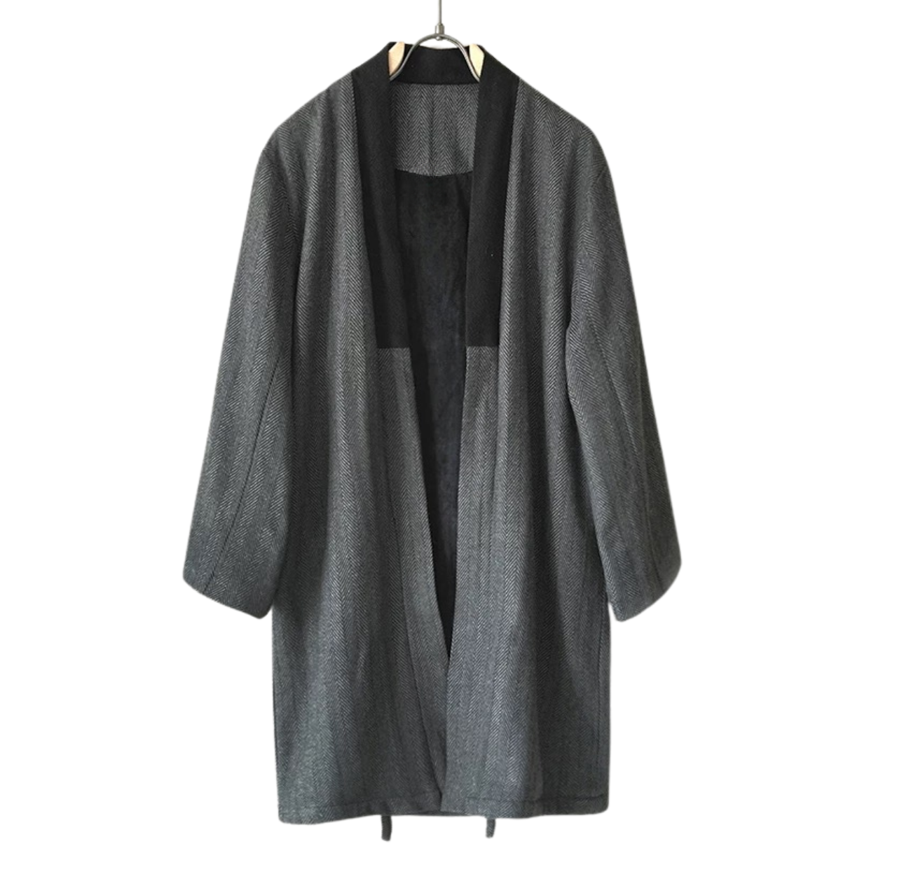 Checked Herringbone Noragi Coat