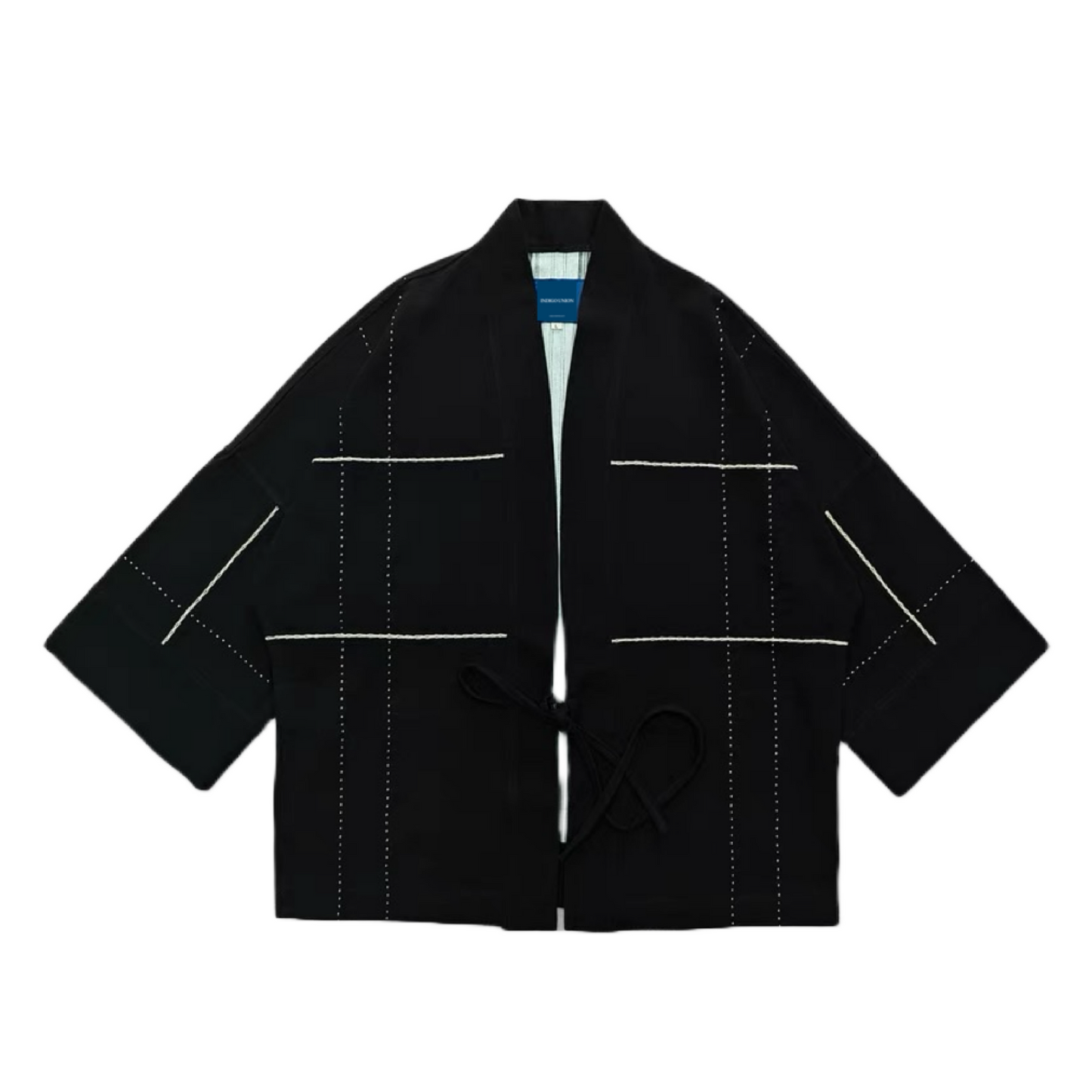 Sashiko Checked Kimono Jacket