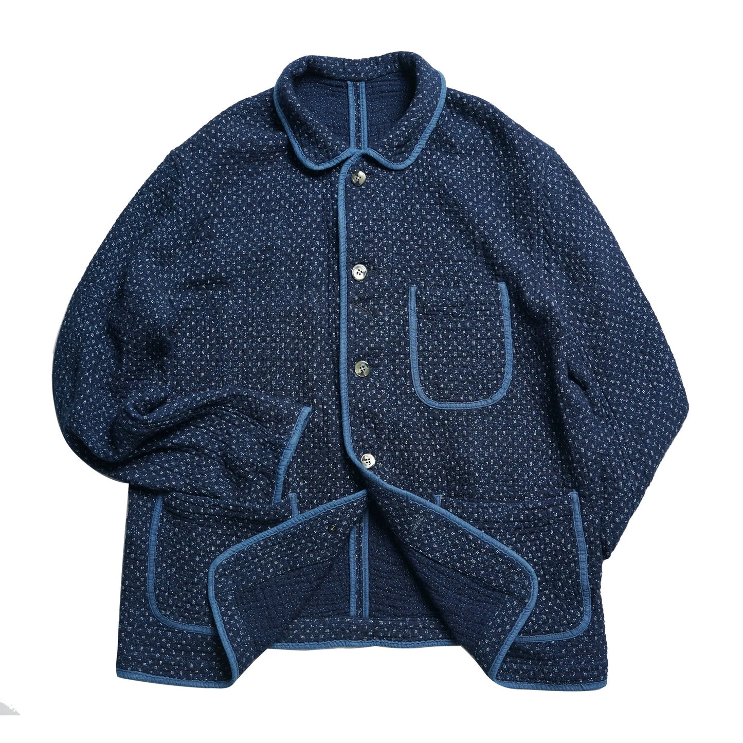 Indigo Dye Heavyweight Retro French Coat