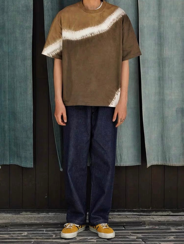 Shibori Wave Diagonal Tie Dye Tee
