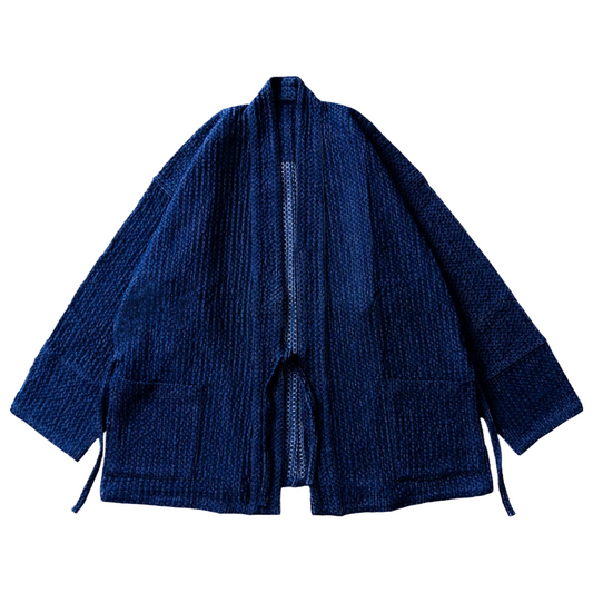 Indigo Dye Straps Kimono Jacket