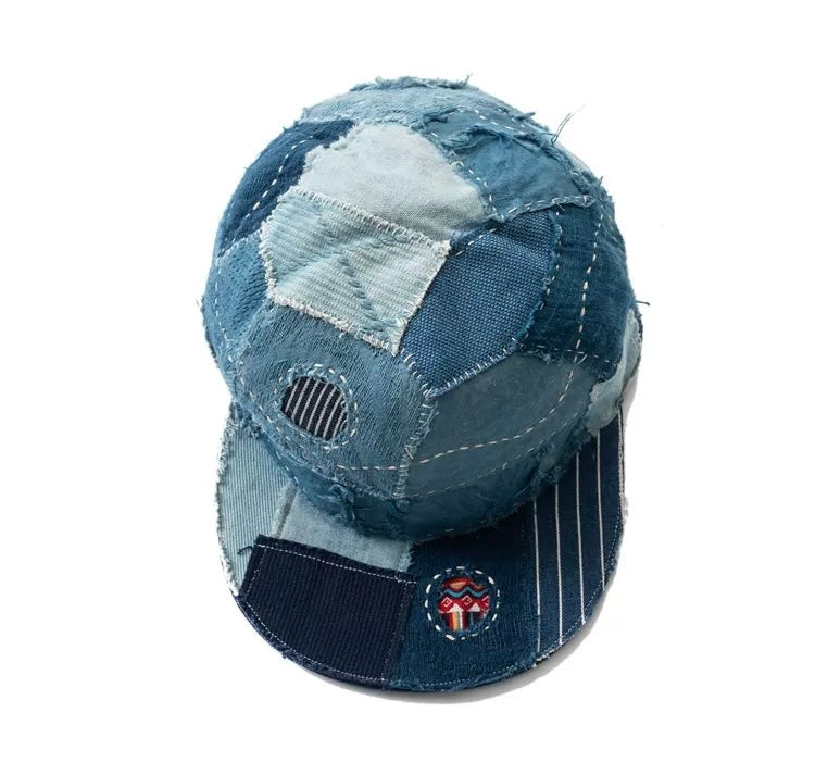 Indigo Patchwork Sashiko Baseball Cap