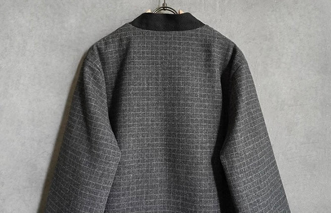 Checked Herringbone Noragi Coat