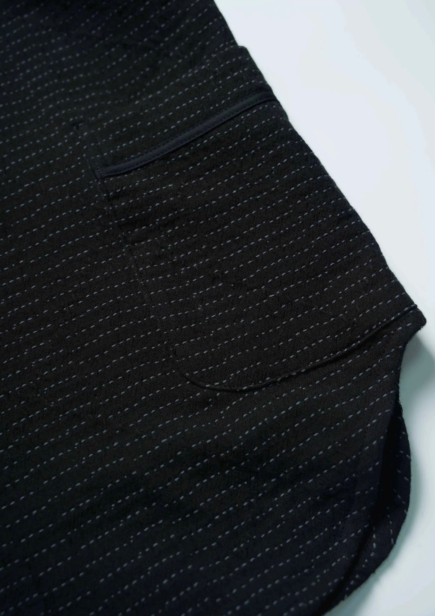 Black Sashiko Baseball Shirt