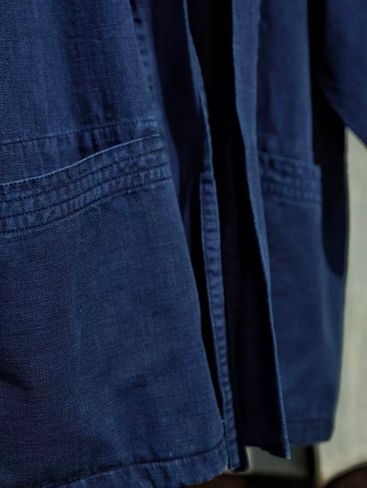 Indigo Dye 3/4 Sleeve Kimono Jacket