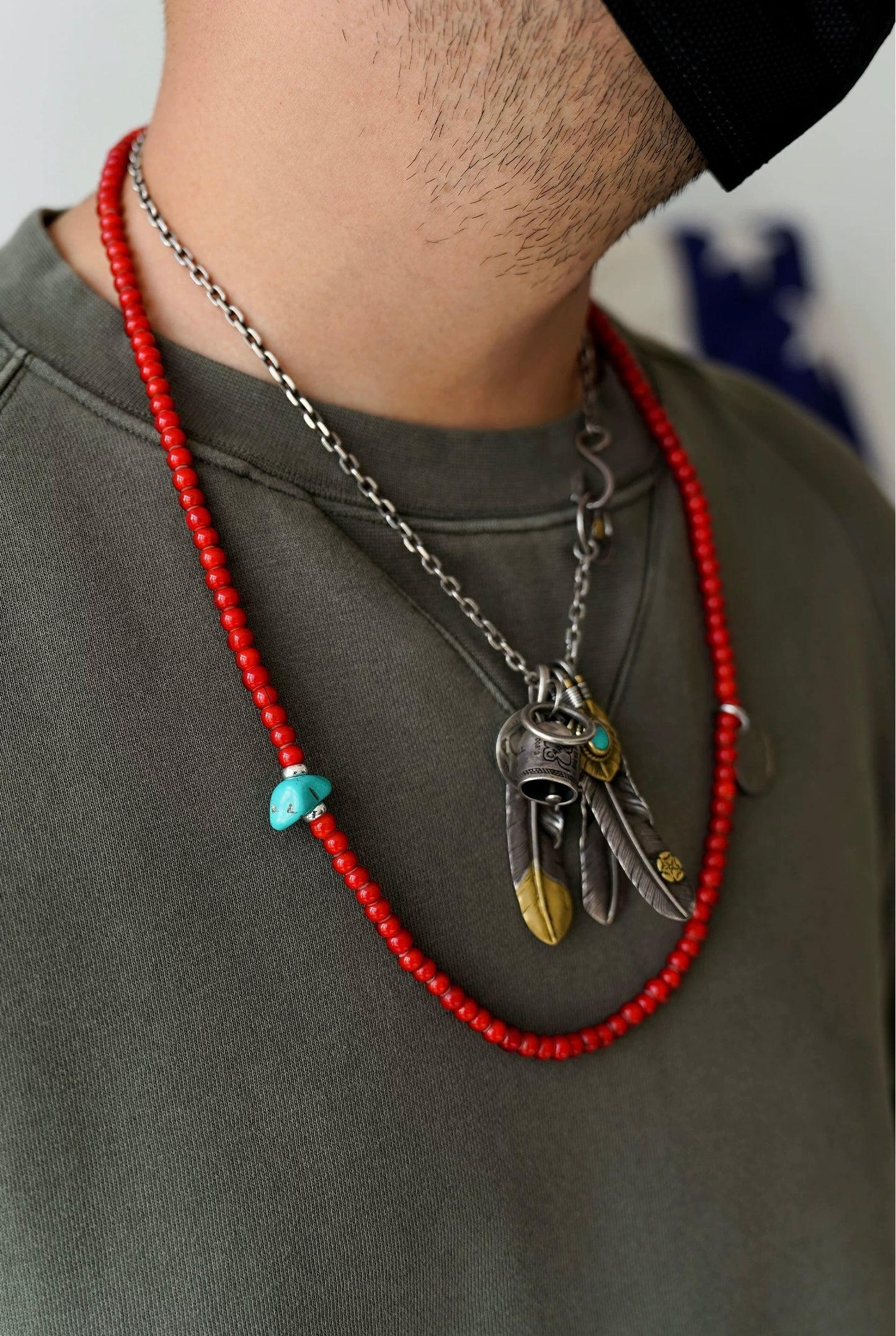 Red Glass Bead Necklace