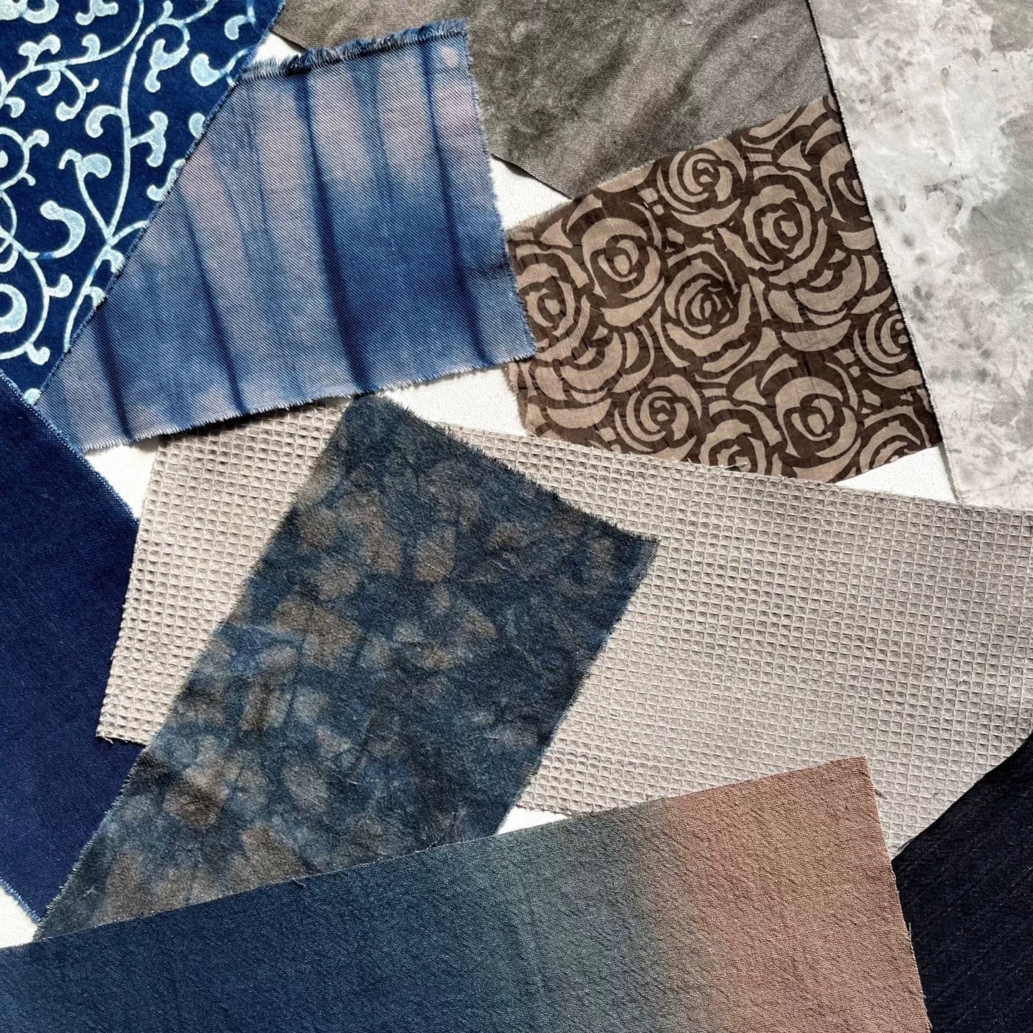 Indigo Gradient Fabric Scraps Bundle